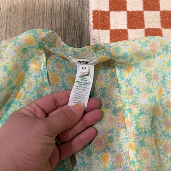 Aerie Green and Yellow Swim Coverup OS Floral Print - Picture 2 of 4